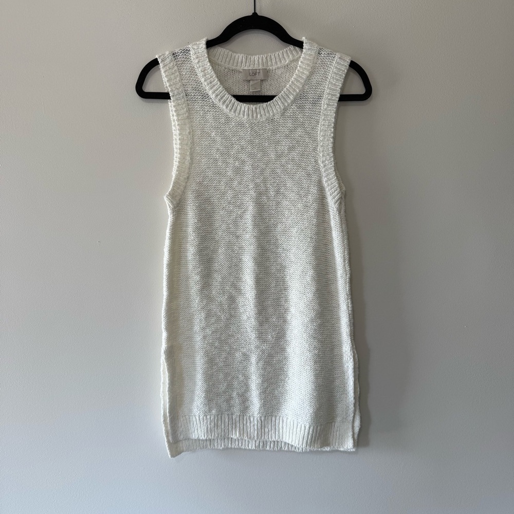 LOFT White Sleeveless Sweater